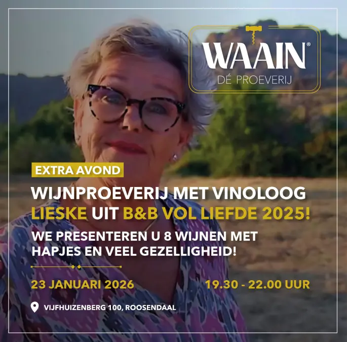 *** wijnproeverij met Lieske Vos uit B&B vol liefde op 23 januari 2026 ***